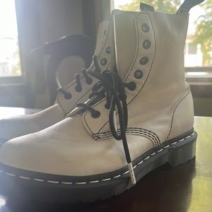 Unworn white dr marten boots